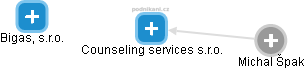Counseling services s.r.o. - náhled vizuálního zobrazení vztahů obchodního rejstříku