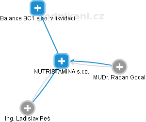 NUTRISTAMINA s.r.o. - náhled vizuálního zobrazení vztahů obchodního rejstříku