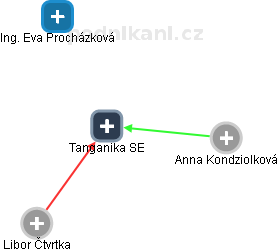 Tanganika SE - náhled vizuálního zobrazení vztahů obchodního rejstříku