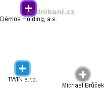 TWIN s.r.o. - náhled vizuálního zobrazení vztahů obchodního rejstříku