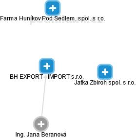 BH EXPORT - IMPORT s.r.o. - náhled vizuálního zobrazení vztahů obchodního rejstříku