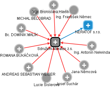 Sdružení Neratov, z.s. - náhled vizuálního zobrazení vztahů obchodního rejstříku