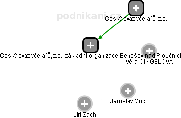 Český svaz včelařů, z.s., základní organizace Benešov nad Ploučnicí - náhled vizuálního zobrazení vztahů obchodního rejstříku