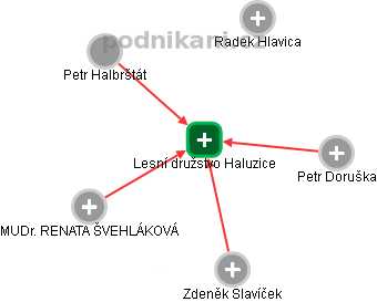 Lesní družstvo Haluzice - náhled vizuálního zobrazení vztahů obchodního rejstříku