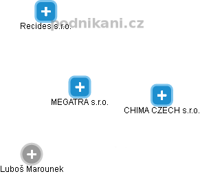 MEGATRA s.r.o. - náhled vizuálního zobrazení vztahů obchodního rejstříku