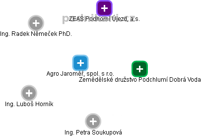 Agro Jaroměř, spol. s r.o. - náhled vizuálního zobrazení vztahů obchodního rejstříku