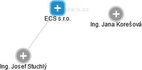 ECS s.r.o. - náhled vizuálního zobrazení vztahů obchodního rejstříku