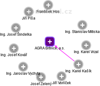 AGRA Brtnice, a.s. - náhled vizuálního zobrazení vztahů obchodního rejstříku