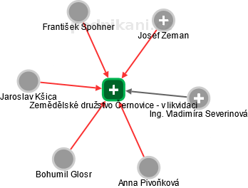 Zemědělské družstvo Černovice - v likvidaci - náhled vizuálního zobrazení vztahů obchodního rejstříku
