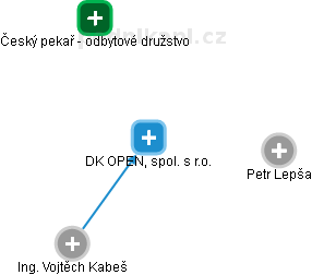 DK OPEN, spol. s r.o. - náhled vizuálního zobrazení vztahů obchodního rejstříku