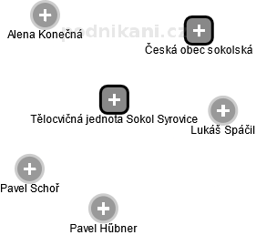Tělocvičná jednota Sokol Syrovice - náhled vizuálního zobrazení vztahů obchodního rejstříku