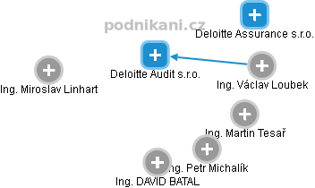 Deloitte Audit s.r.o. - náhled vizuálního zobrazení vztahů obchodního rejstříku