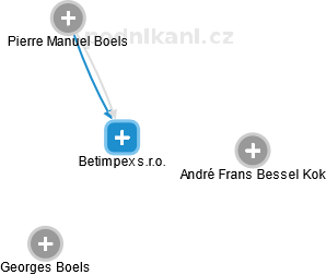 Betimpex s.r.o. - náhled vizuálního zobrazení vztahů obchodního rejstříku