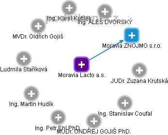 Moravia Lacto a.s. - náhled vizuálního zobrazení vztahů obchodního rejstříku