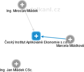 Český Institut Aplikované Ekonomie s.r.o. - náhled vizuálního zobrazení vztahů obchodního rejstříku
