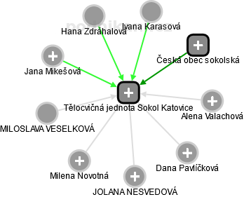 Tělocvičná jednota Sokol Katovice - náhled vizuálního zobrazení vztahů obchodního rejstříku