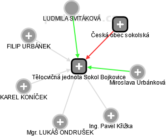Tělocvičná jednota Sokol Bojkovice - náhled vizuálního zobrazení vztahů obchodního rejstříku