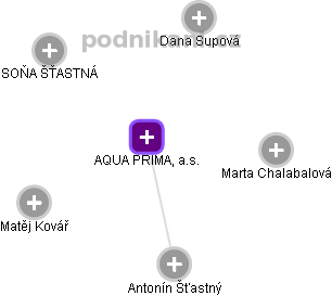 AQUA PRIMA, a.s. - náhled vizuálního zobrazení vztahů obchodního rejstříku