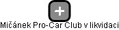 Mičánek Pro-Car Club v likvidaci - náhled vizuálního zobrazení vztahů obchodního rejstříku