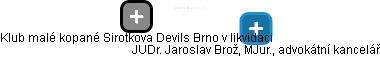 Klub malé kopané Sirotkova Devils Brno v likvidaci - náhled vizuálního zobrazení vztahů obchodního rejstříku