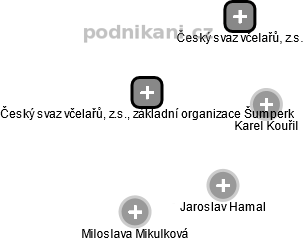 Český svaz včelařů, z.s., základní organizace Šumperk - náhled vizuálního zobrazení vztahů obchodního rejstříku