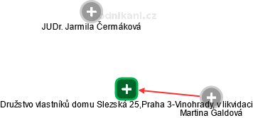 Družstvo vlastníků domu Slezská 25,Praha 3-Vinohrady, v likvidaci - náhled vizuálního zobrazení vztahů obchodního rejstříku