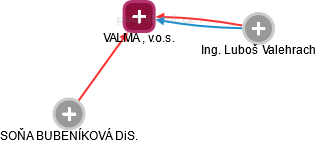 VALMA , v.o.s. - náhled vizuálního zobrazení vztahů obchodního rejstříku