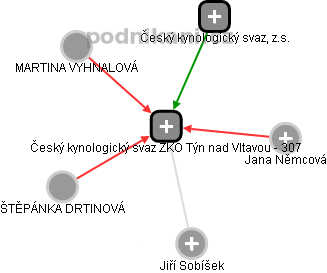 Český kynologický svaz ZKO Týn nad Vltavou - 307 - náhled vizuálního zobrazení vztahů obchodního rejstříku