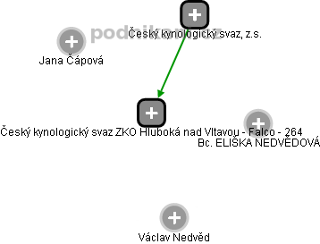 Český kynologický svaz ZKO Hluboká nad Vltavou - Falco - 264 - náhled vizuálního zobrazení vztahů obchodního rejstříku