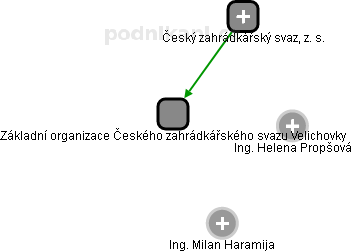 Základní organizace Českého zahrádkářského svazu Velichovky - náhled vizuálního zobrazení vztahů obchodního rejstříku