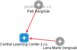 Central Learning Center s.r.o. - náhled vizuálního zobrazení vztahů obchodního rejstříku