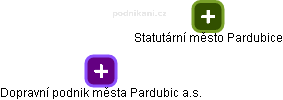 Dopravní podnik města Pardubic a.s. - náhled vizuálního zobrazení vztahů obchodního rejstříku