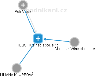 HESS Husinec spol. s r.o. - náhled vizuálního zobrazení vztahů obchodního rejstříku
