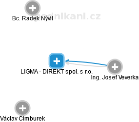 LIGMA - DIREKT spol. s r.o. - náhled vizuálního zobrazení vztahů obchodního rejstříku