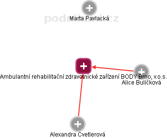 Ambulantní rehabilitační zdravotnické zařízení BODY Brno, v.o.s. - náhled vizuálního zobrazení vztahů obchodního rejstříku