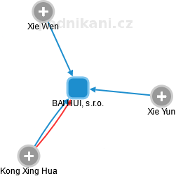 BAI HUI, s.r.o. - náhled vizuálního zobrazení vztahů obchodního rejstříku