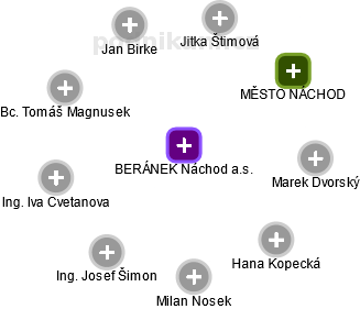 BERÁNEK Náchod a.s. - náhled vizuálního zobrazení vztahů obchodního rejstříku