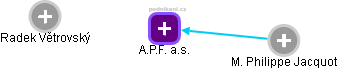 A.P.F. a.s. - náhled vizuálního zobrazení vztahů obchodního rejstříku