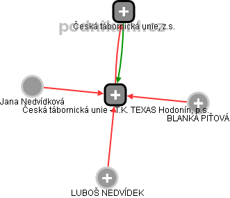 Česká tábornická unie - T.K. TEXAS Hodonín, p.s. - náhled vizuálního zobrazení vztahů obchodního rejstříku