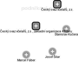 Český svaz včelařů, z.s., základní organizace Křižany - náhled vizuálního zobrazení vztahů obchodního rejstříku