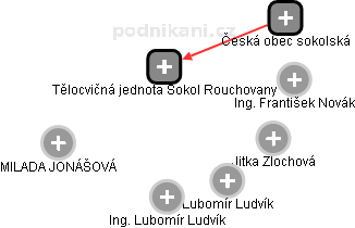 Tělocvičná jednota Sokol Rouchovany - náhled vizuálního zobrazení vztahů obchodního rejstříku