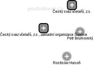 Český svaz včelařů, z.s., základní organizace Šumice - náhled vizuálního zobrazení vztahů obchodního rejstříku