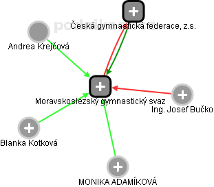 Moravskoslezský gymnastický svaz - náhled vizuálního zobrazení vztahů obchodního rejstříku
