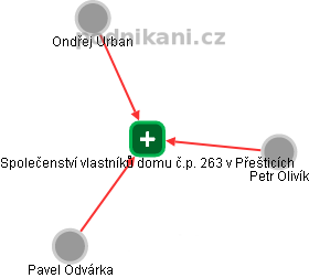 Společenství vlastníků domu č.p. 263 v Přešticích - náhled vizuálního zobrazení vztahů obchodního rejstříku