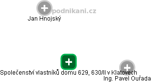 Společenství vlastníků domu 629, 630/II v Klatovech - náhled vizuálního zobrazení vztahů obchodního rejstříku
