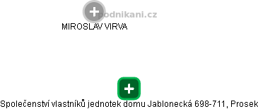 Společenství vlastníků jednotek domu Jablonecká 698-711, Prosek - náhled vizuálního zobrazení vztahů obchodního rejstříku