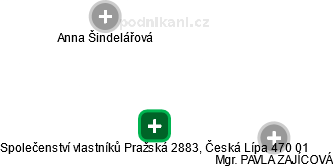 Společenství vlastníků Pražská 2883, Česká Lípa 470 01 - náhled vizuálního zobrazení vztahů obchodního rejstříku