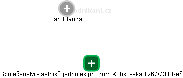 Společenství vlastníků jednotek pro dům Kotíkovská 1267/73 Plzeň - náhled vizuálního zobrazení vztahů obchodního rejstříku