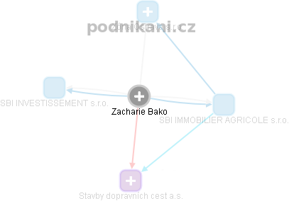 Zacharie Bako - Vizualizace  propojení osoby a firem v obchodním rejstříku