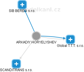ARKADIY HORYELYSHEV - Vizualizace  propojení osoby a firem v obchodním rejstříku